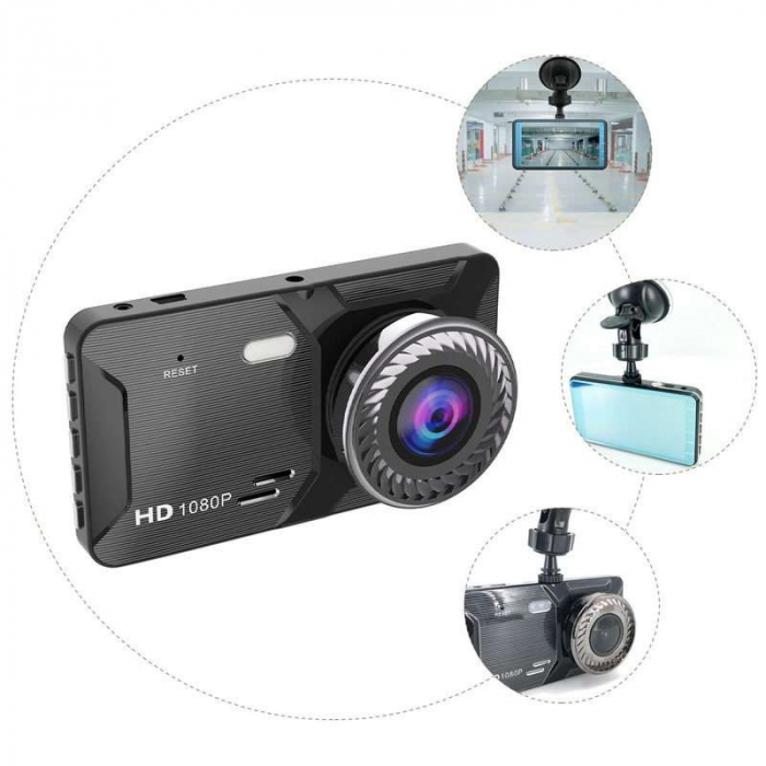Camera Video Auto Dubla  H309, FullHD, 1080P, Functie WDR, Camera Marsarier 720P, Ecran 4" LCD [6]