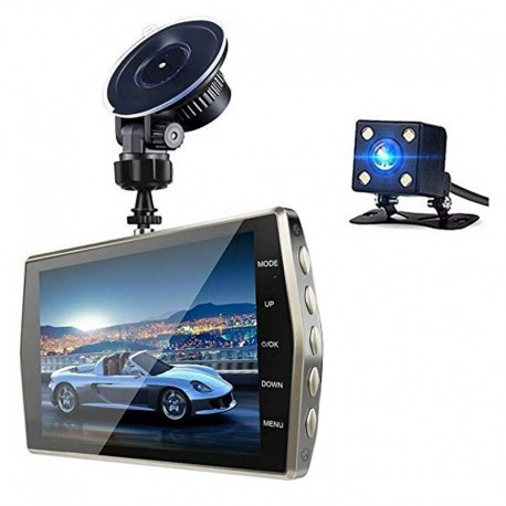 Camera Video Auto DVR Dubla FullHD Techstar® T667 Unghi 170° Display 4" [10]