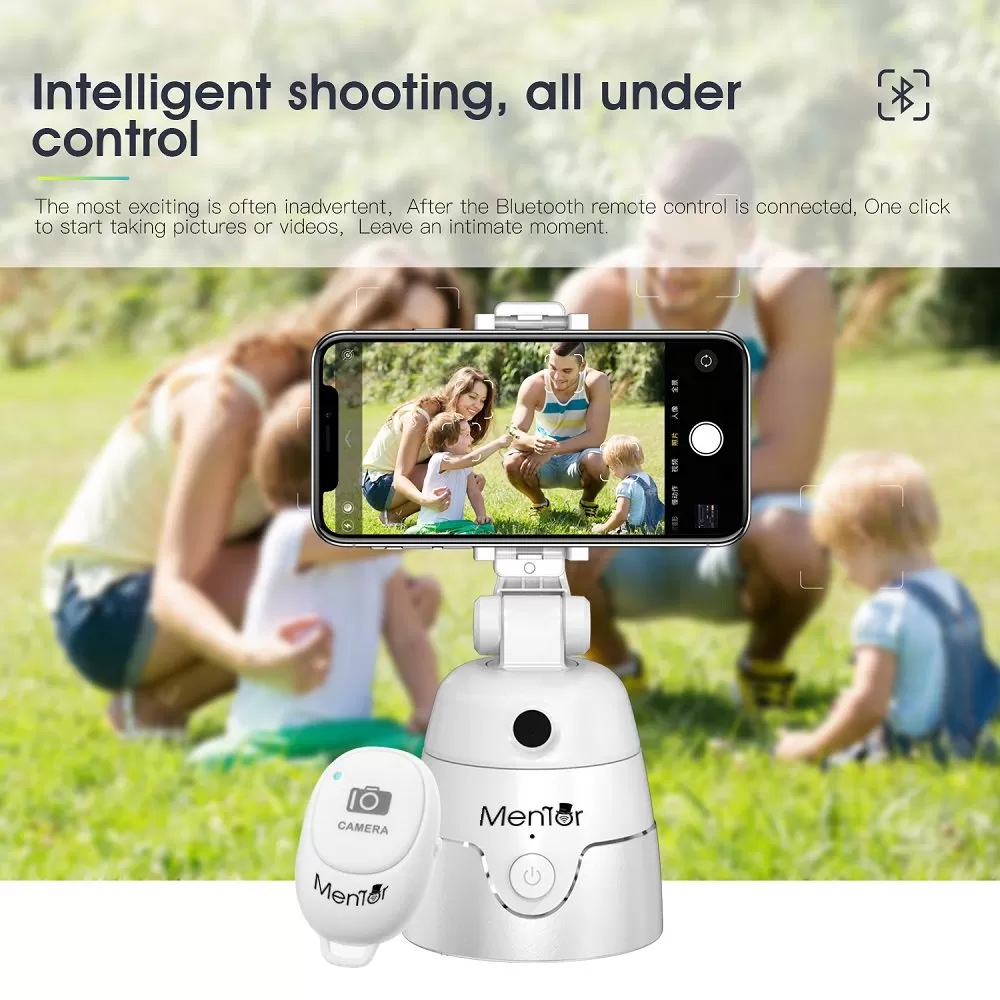 Tracking suport smart Mentor pentru Telefon cu camera, difuzor, bluetooth, telecomanda, 280° alb [4]