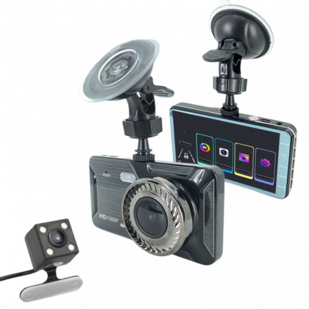 Camera Video Auto Dubla  H309, FullHD, 1080P, Functie WDR, Camera Marsarier 720P, Ecran 4" LCD [1]