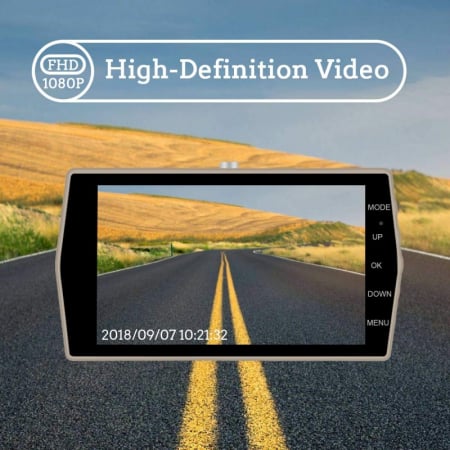 Camera Video Auto DVR Dubla FullHD Techstar® T667 Unghi 170° Display 4" [6]
