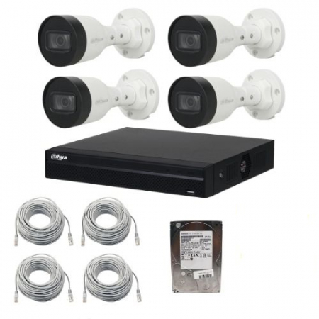 Kit supraveghere IP complet Dahua 4 camere 2MP IR 30m IP67 PoE, NVR 4 canale PoE SMD Plus 12 MP, accesorii, HDD SUPRAVEGHERE VIDEO - Kit supraveghere IP complet Dahua 4 camere 2MP IR 30m IP67 PoE, NVR 4 canale PoE SMD Plus 12 MP, accesorii, HDD