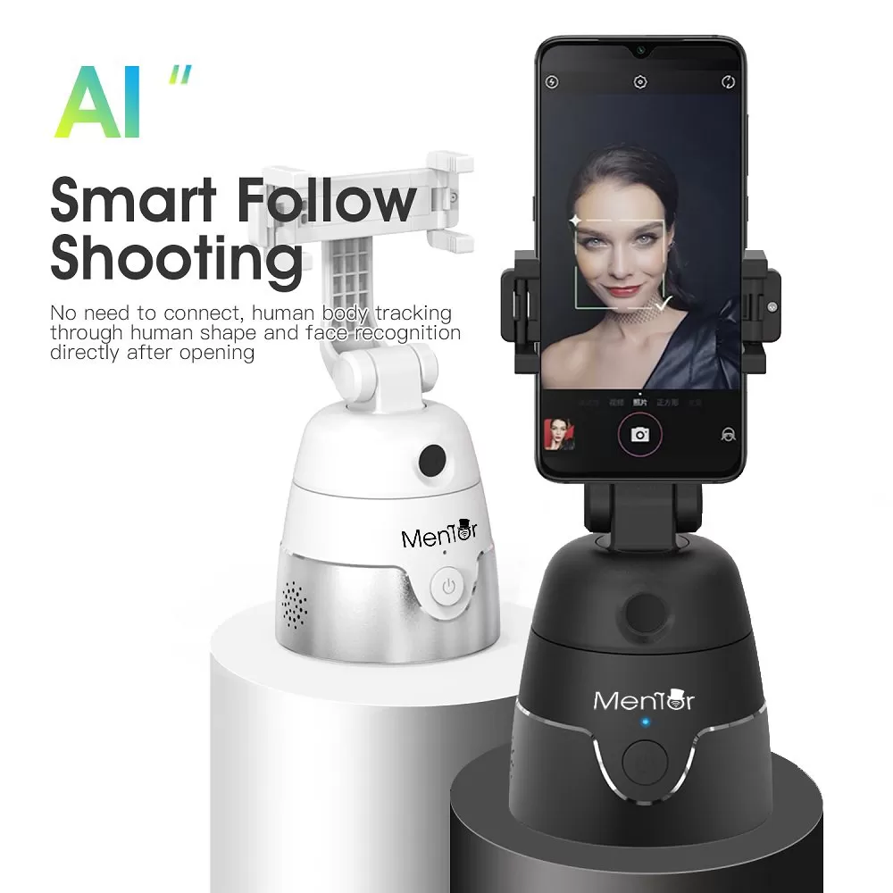 Tracking suport smart Mentor pentru Telefon cu camera, difuzor, bluetooth, telecomanda, 280° alb [2]
