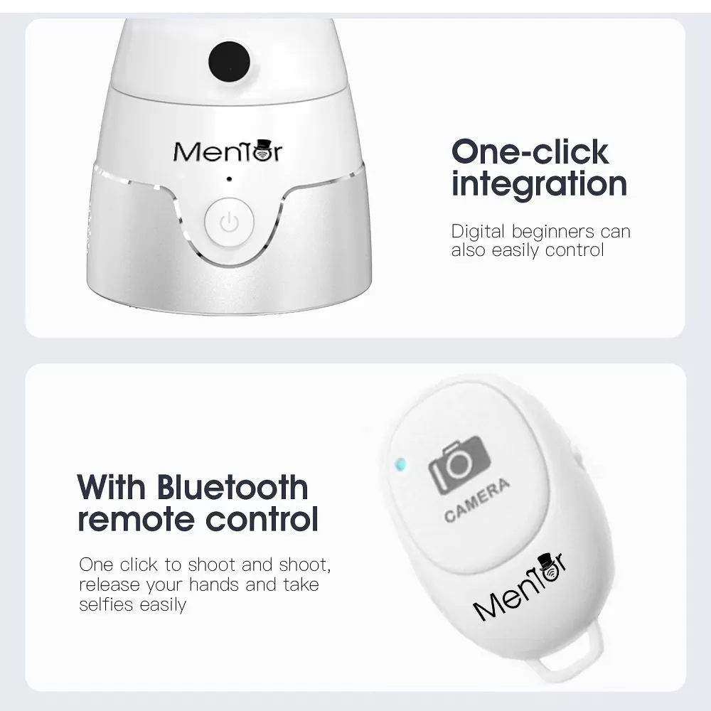Tracking suport smart Mentor pentru Telefon cu camera, difuzor, bluetooth, telecomanda, 280° alb [7]