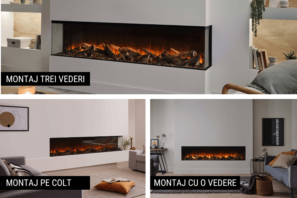 Variante montaj semineu electric New Forest 1900