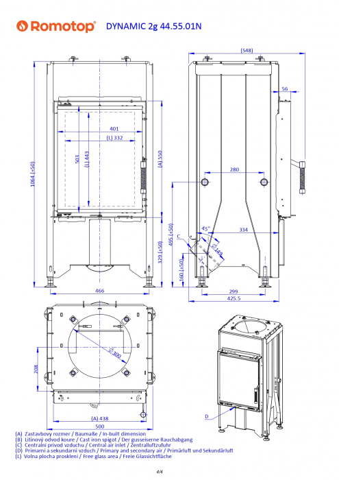 Focar lemne, DYNAMIC D2L01 44x55 [3]