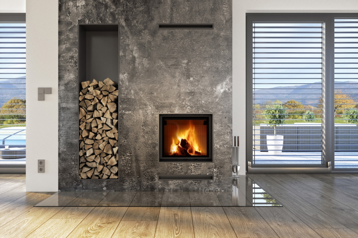 Focar semineu lemne 67x60 IMPRESION I2G01, samota neagra [3]
