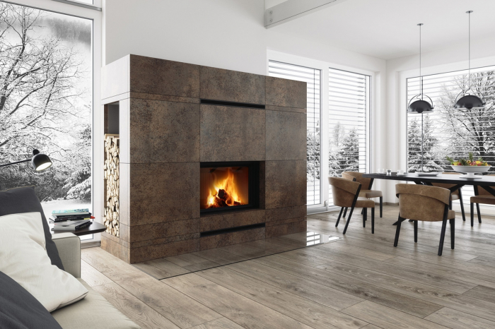 Focar semineu lemne 80x60 IMPRESSION I2LH01, samota neagra [2]