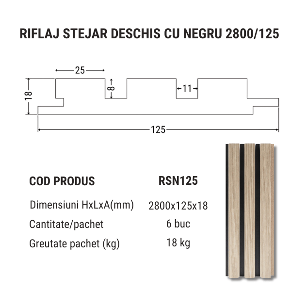 Riflaj Stejar Deschis cu Negru | Contrast Elegant | Gaftos [4]