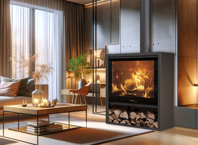 soba Grand Allegro pentru busteni de 80 cm, randament 77%, interior vermiculita [2]