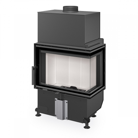 Focare de colt - Focar semineu lemne gama HEAT cu deschidere standard, colt stanga/dreapta si samota alba
