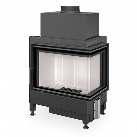 Focare de colt - Focar semineu lemne gama HEAT cu deschidere standard, colt stanga/dreapta si samota alba