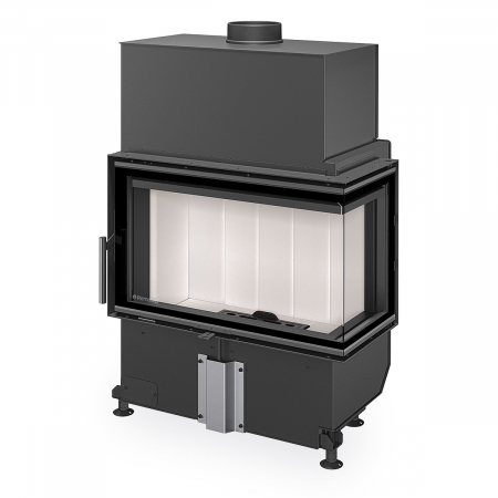 Focare de colt - Focar semineu lemne gama HEAT cu deschidere standard, colt stanga/dreapta si samota alba