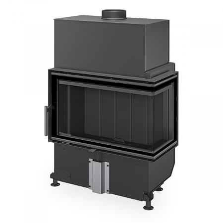 Focare de colt - Focar semineu lemne gama HEAT cu deschidere standard, colt stanga/dreapta si samota neagra