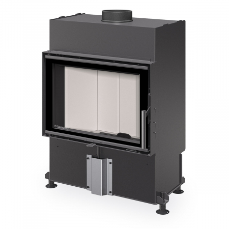 Focare cu geam drept - Focar semineu lemne gama HEAT cu geam drept, deschidere standard, si samota alba