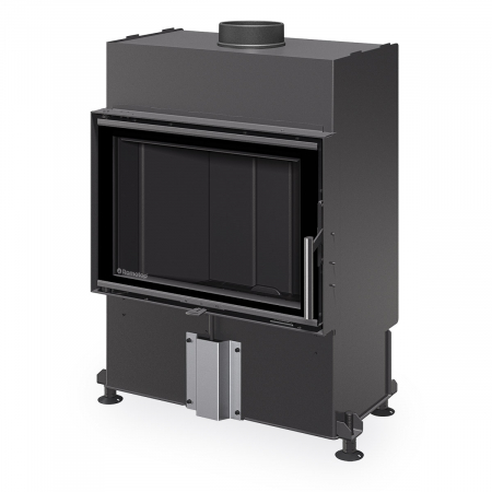 Focare cu geam drept - Focar semineu lemne gama HEAT cu geam drept, deschidere standard, si samota neagra