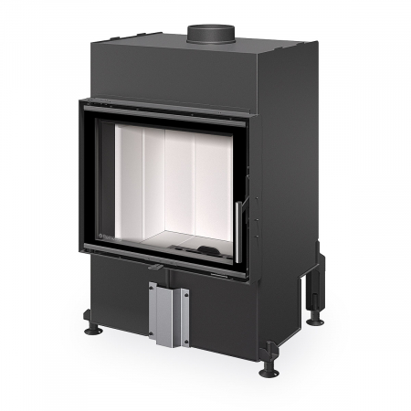 Focare cu geam drept - Focar semineu lemne gama HEAT cu geam drept, deschidere standard, si samota alba