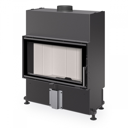 Focare cu geam drept - Focar semineu lemne gama HEAT cu geam drept, deschidere standard, si samota alba