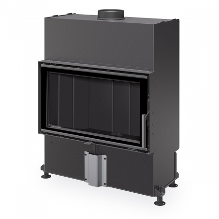 Focare cu geam drept - Focar semineu lemne gama HEAT cu geam drept, deschidere standard, si samota neagra