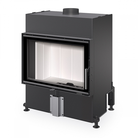 Focare cu geam drept - Focar semineu lemne gama HEAT cu geam drept, deschidere standard, si samota alba