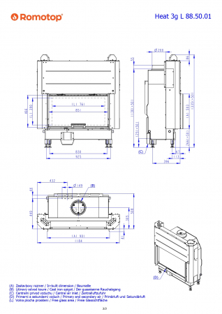 Focar semineu Lemne Romotop H3LF05 cu samota neagra [2]