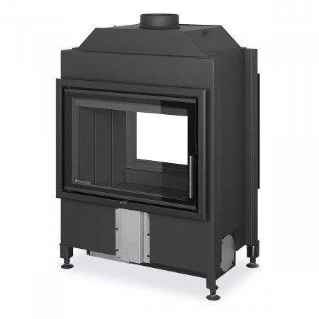 Focare tunel - Focar semineu lemne gama HEAT tip tunel, deschidere verticala, samota neagra