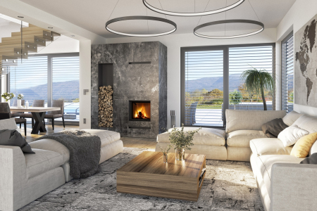 Focar semineu lemne 67x60 IMPRESION I2G01, samota neagra [3]