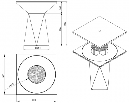 Gratar gradina fire pit G1 graphite [1]