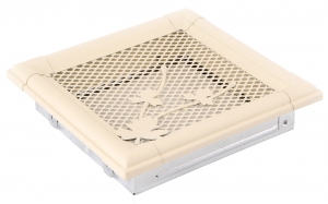Grile caldura si aerisire - Grila aerisire semineu auriu patinat 16x16cm