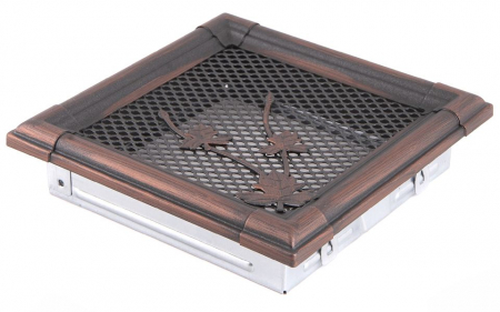 Grile caldura si aerisire - Grila aerisire semineu cupru patinat 16x16cm