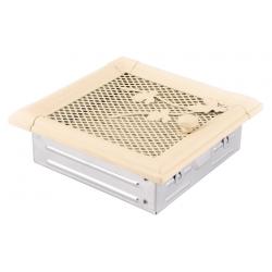 Grile caldura si aerisire - Grila aerisire semineu, cu clapeta, ivoire 16x16cm