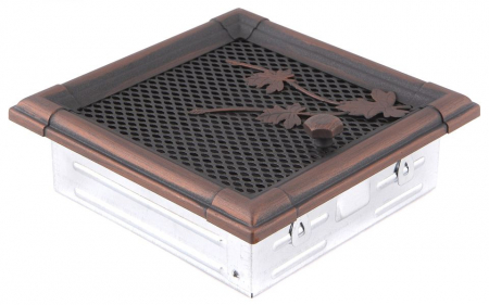 Grile caldura si aerisire - Grila aerisire semineu, clapeta, cupru 16x16cm