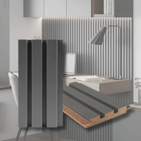 Riflaje Decorative - Panou Riflat Antracit Mdf | Riflaje de Calitate| Gaftos