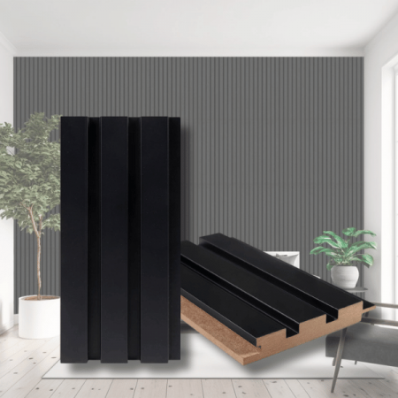 Riflaje Decorative - Riflaj Perete Negru 125x2800 mm | Preturi Atractive | Gaftos