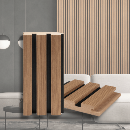 Riflaje Decorative - Riflaj Perete Teak cu Negru 125x2800 mm| Stil si Contrast