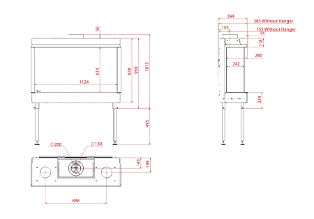 Semineu pe gaz 3 geamuri NV120F3- Akos | Gaftos Seminee [1]