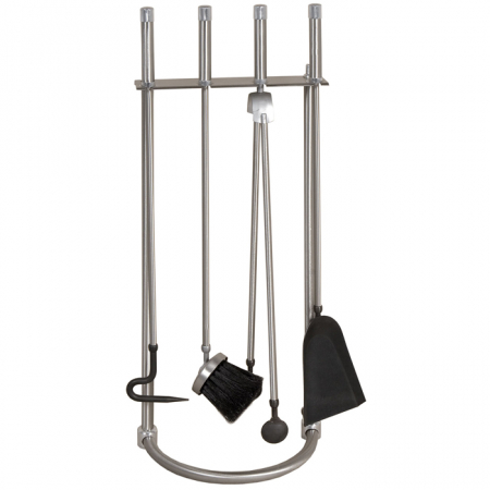 Seturi vatraie, cosuri lemne - Set vatrai semineu Fair - inox, 4 accesorii