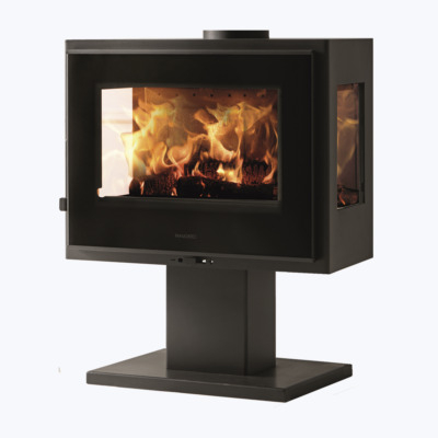 Sobe lemne - soba pe lemne Atlantic 3V cu 3 geamuri panoramice si design compact