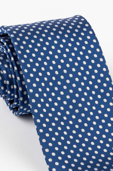 Cravata albastra cu buline albe [2]