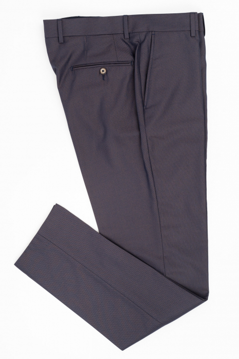 Pantaloni barbati stofa slim bleumarin-maro [3]