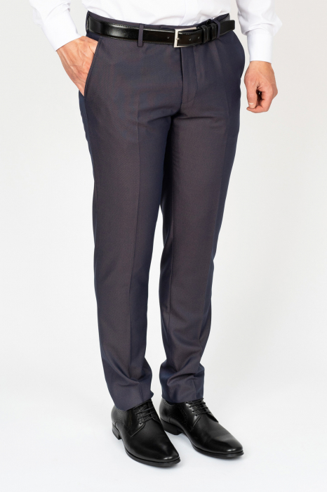 Pantaloni barbati stofa slim bleumarin-maro [1]