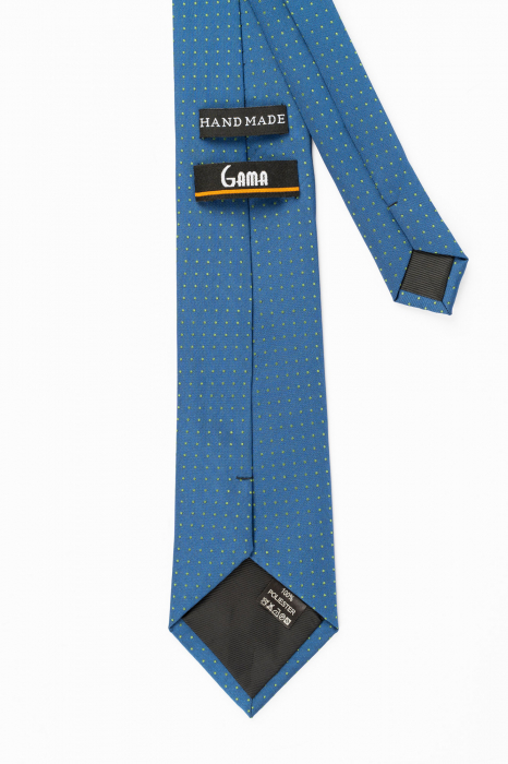 Cravata albastru pepit cu picouri verzi [3]
