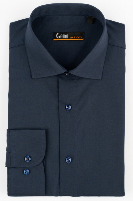 Camasa slim fit bleumarin inchis 2XL [1]