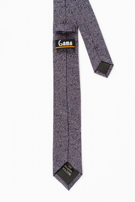 Cravata ingusta bleumarin cu picouri lila [3]