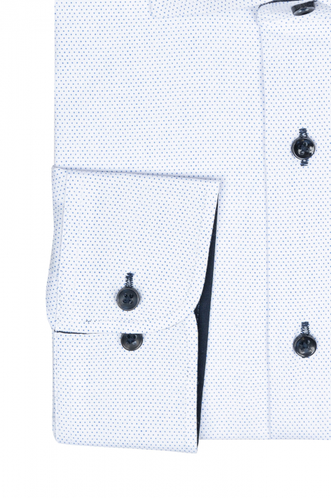 Camasa alba regular cu picouri albastre [2]