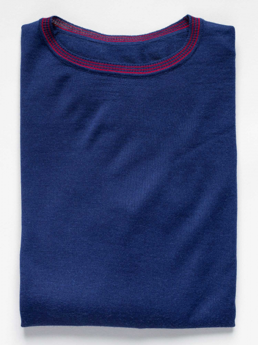 Pulover slim bleumarin cu lana [2]