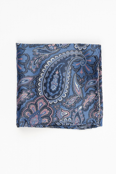 Batista albastra cu model floral alb si roz [2]