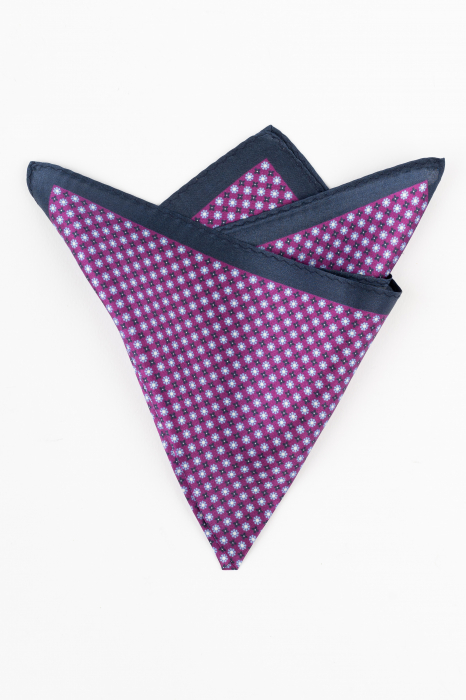 Batista matase naturala mov cu imprimeu floral bleu si negru [2]