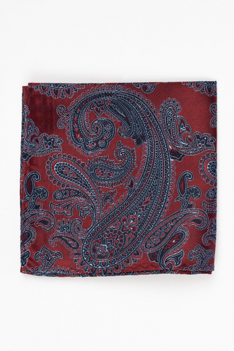 Batista matase naturala visinie cu model paisley bleu si bleumarin [2]