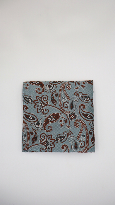 Batista verde-salvie cu paisley cărămiziu și detalii gri-argintii [2]